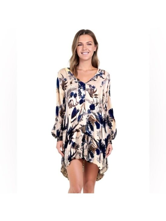 Umgee Dresses & Skirts - Umgee Boho Floral High Low Long Sleeve Dress